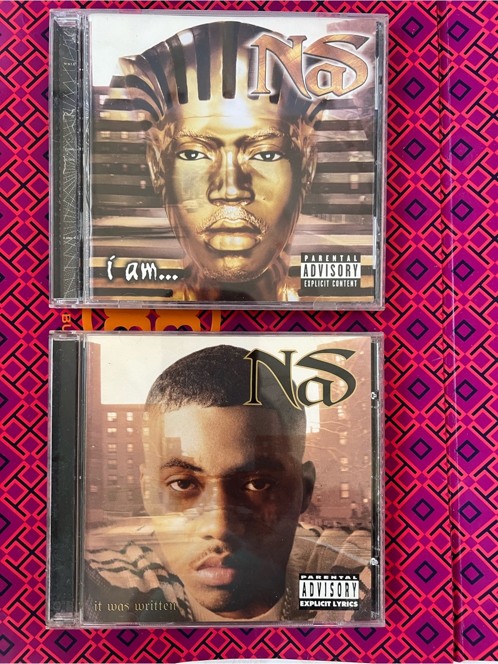 Nas CD Lot - 'I Am...' & 'It Was Written' - Gold/Brown/Black